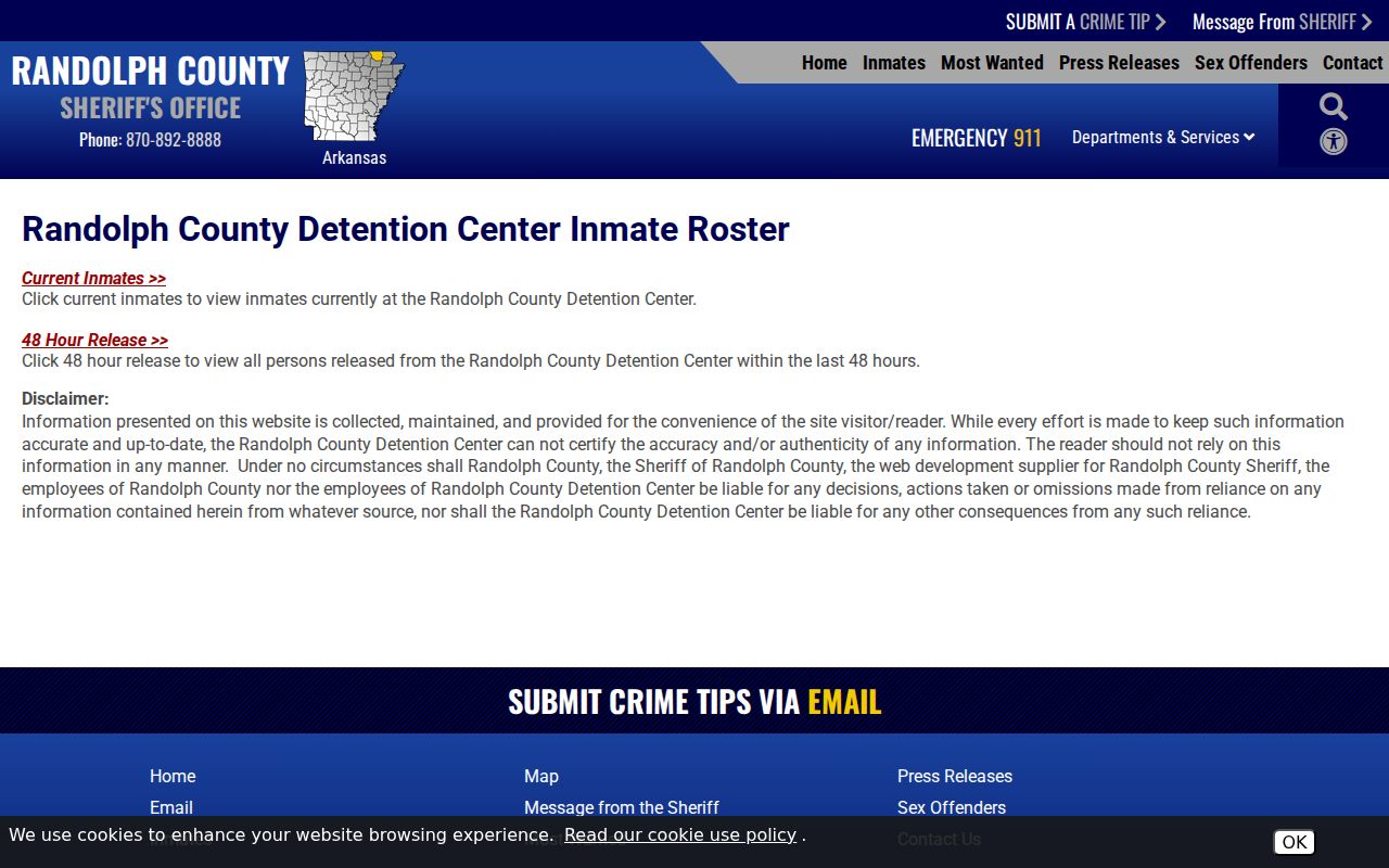 Randolph County warrant records roster chooser