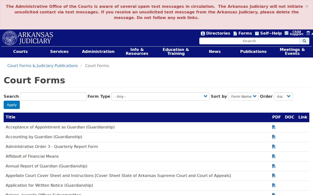 Randolph County bench warrant court forms index