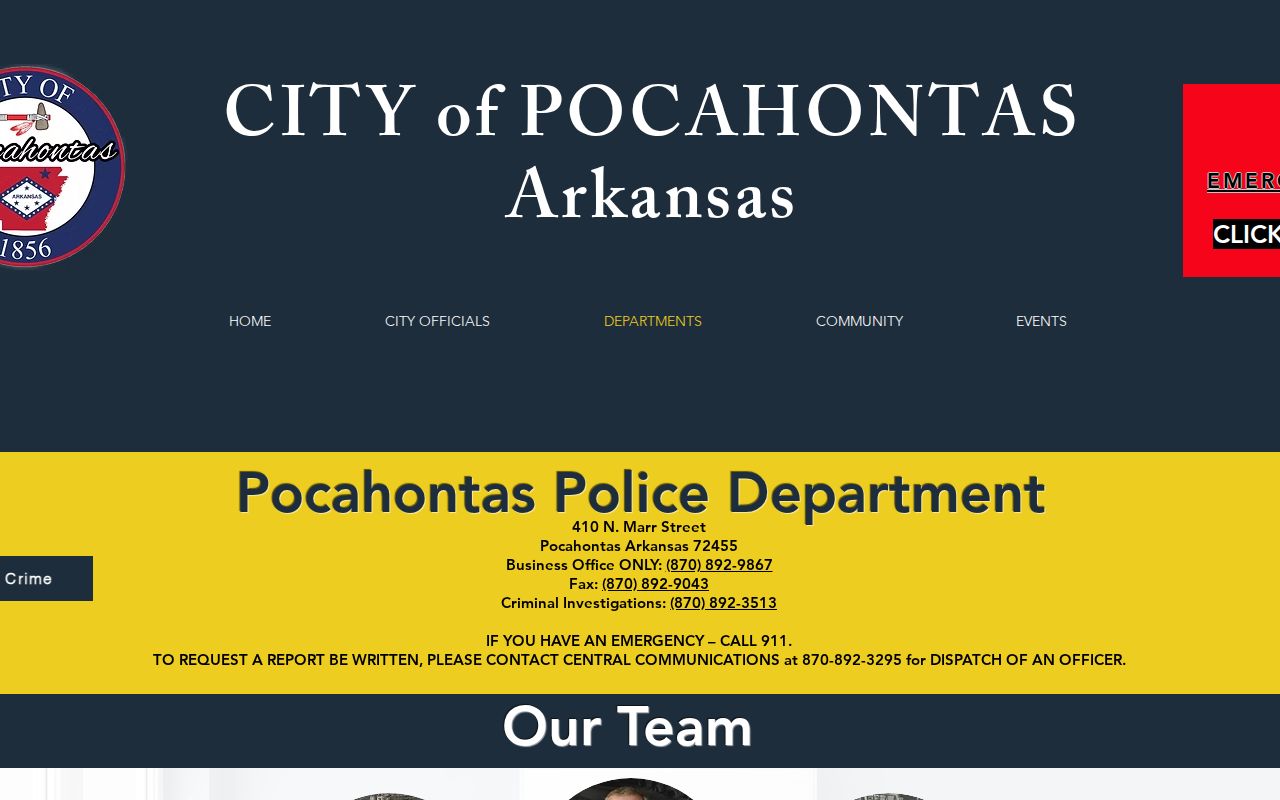 Randolph County city court warrant Pocahontas Police page